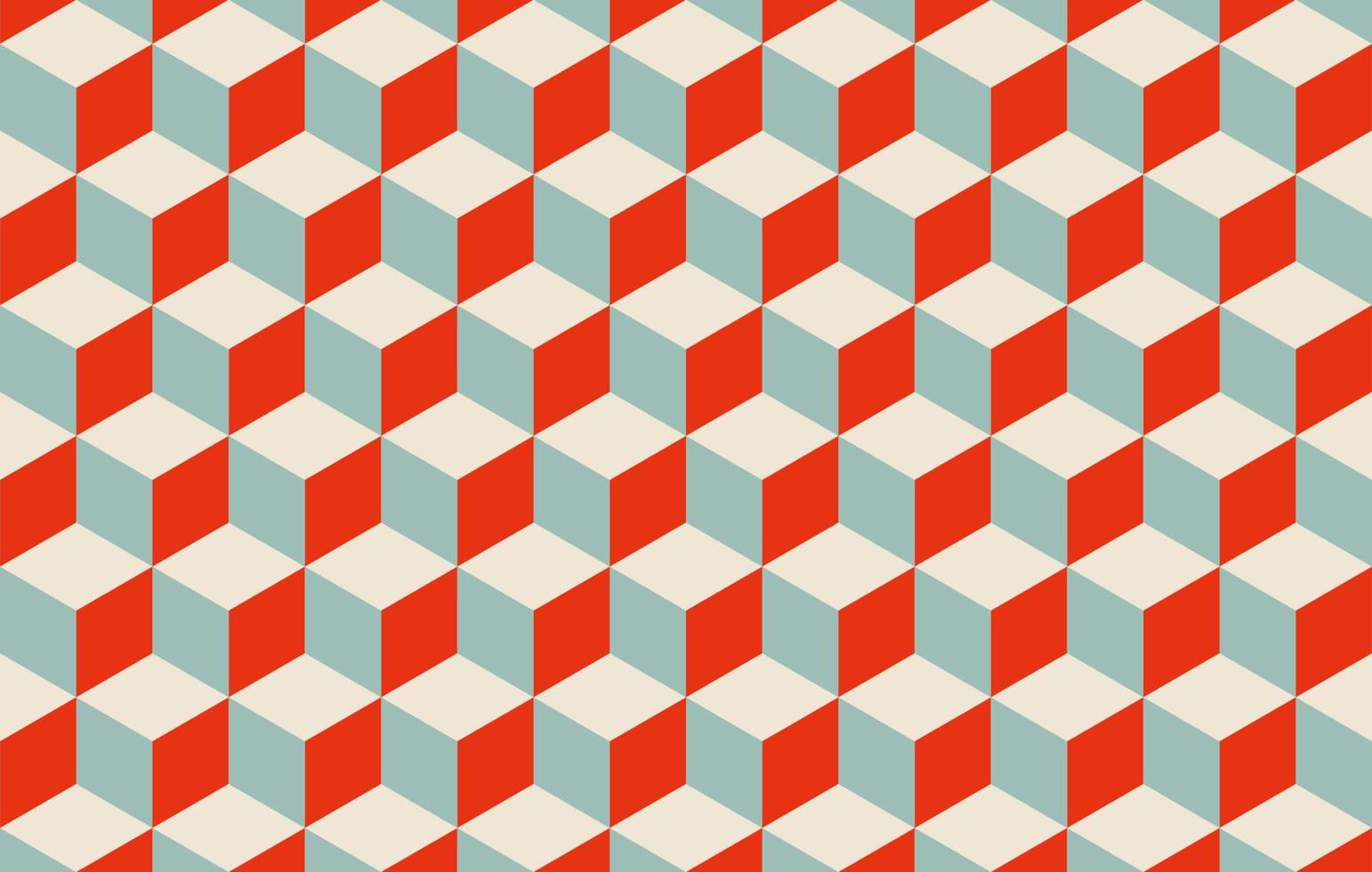 3d red and blue cube pattern vector background. Isometric cubic blocks structure.