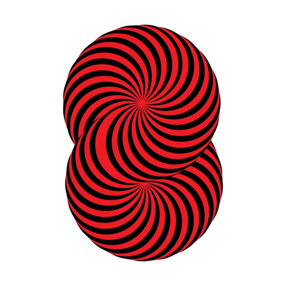 3d red and black op art infinity celtic logo icon vector. Abstract torus knot symbol. vector