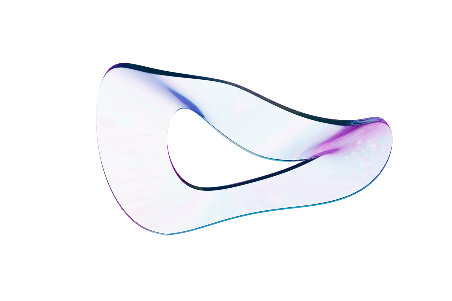 Abstract colored glass 3d rendered shape png