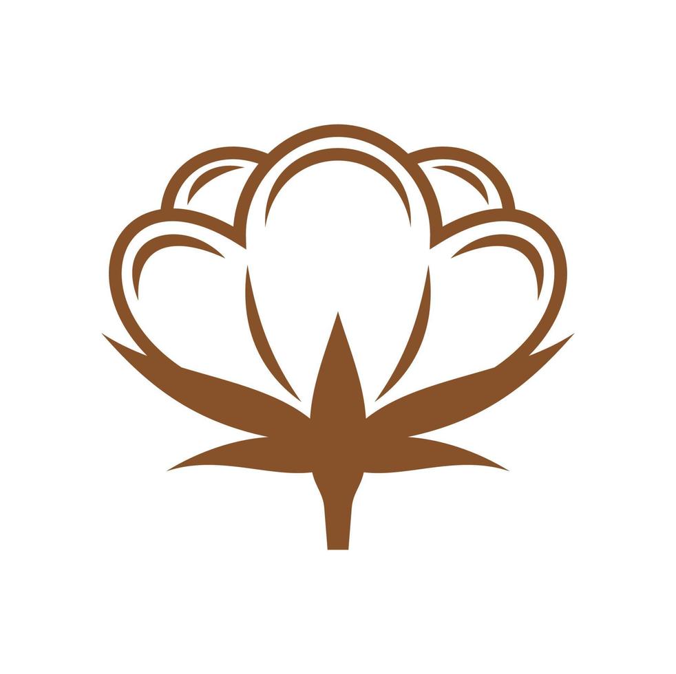 Cotton plant icon with flower and soft fiber boll vector