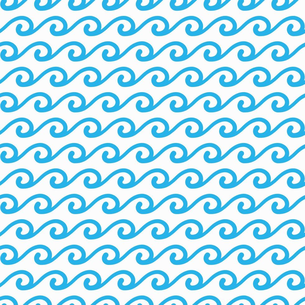 Blue ocean and sea waves seamless tile pattern vector