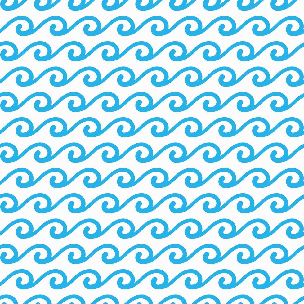 Blue ocean and sea waves seamless tile pattern vector