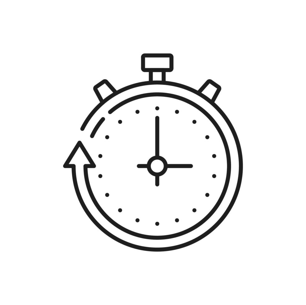 Timer clock, simple time stopwatch outline icon vector