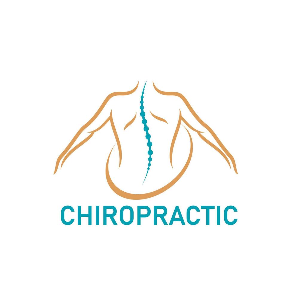 Chiropractic massage, spine pain therapy icon vector