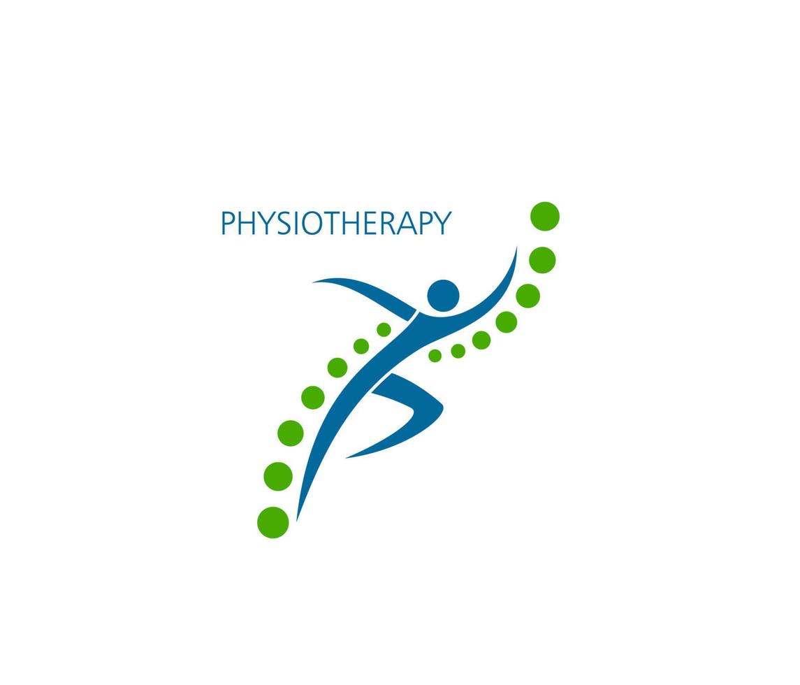 Physiotherapy, back chiropractic massage icon vector