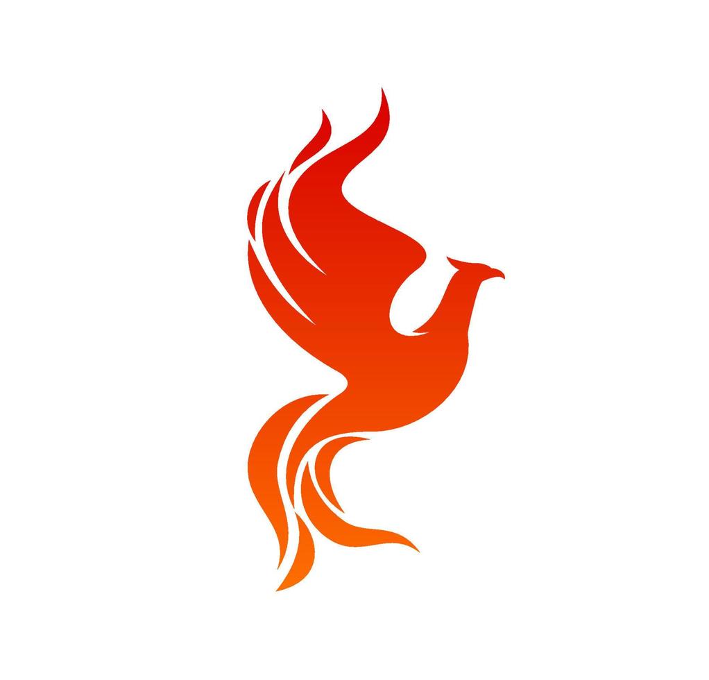 Phoenix bird or fenix firebird with wings of fire vector