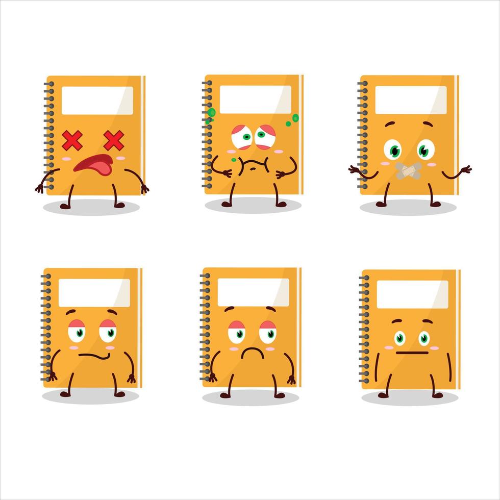 Orange study book cartoon character with nope expression vector