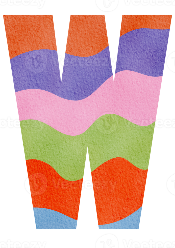 Rainbow Cartoon English Alphabet, Letter W For Kids And Education png