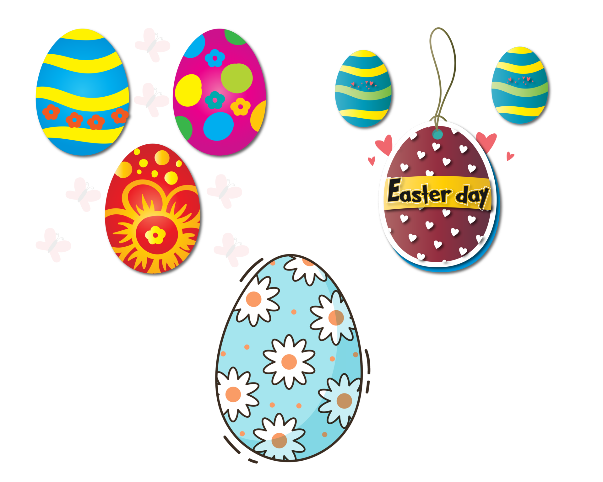 Free: Easter eggs and happy, PNG picture 