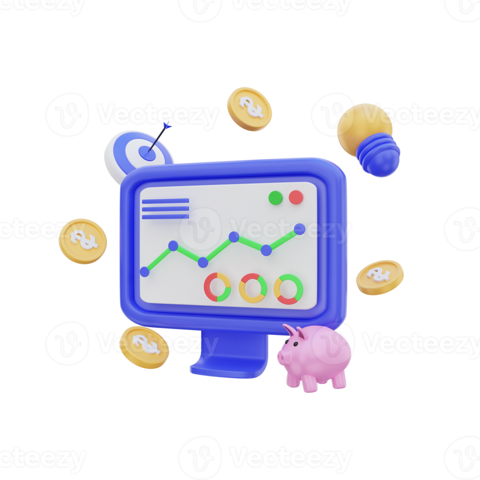 3d financiën statistisch diagram concept illustratie png