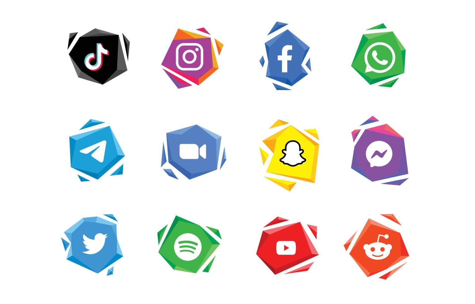 Social Media App Logo Set Collection vector