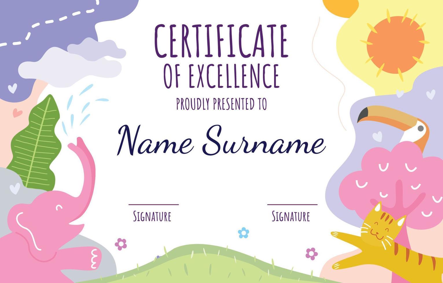 Fun Colorful Certificate vector