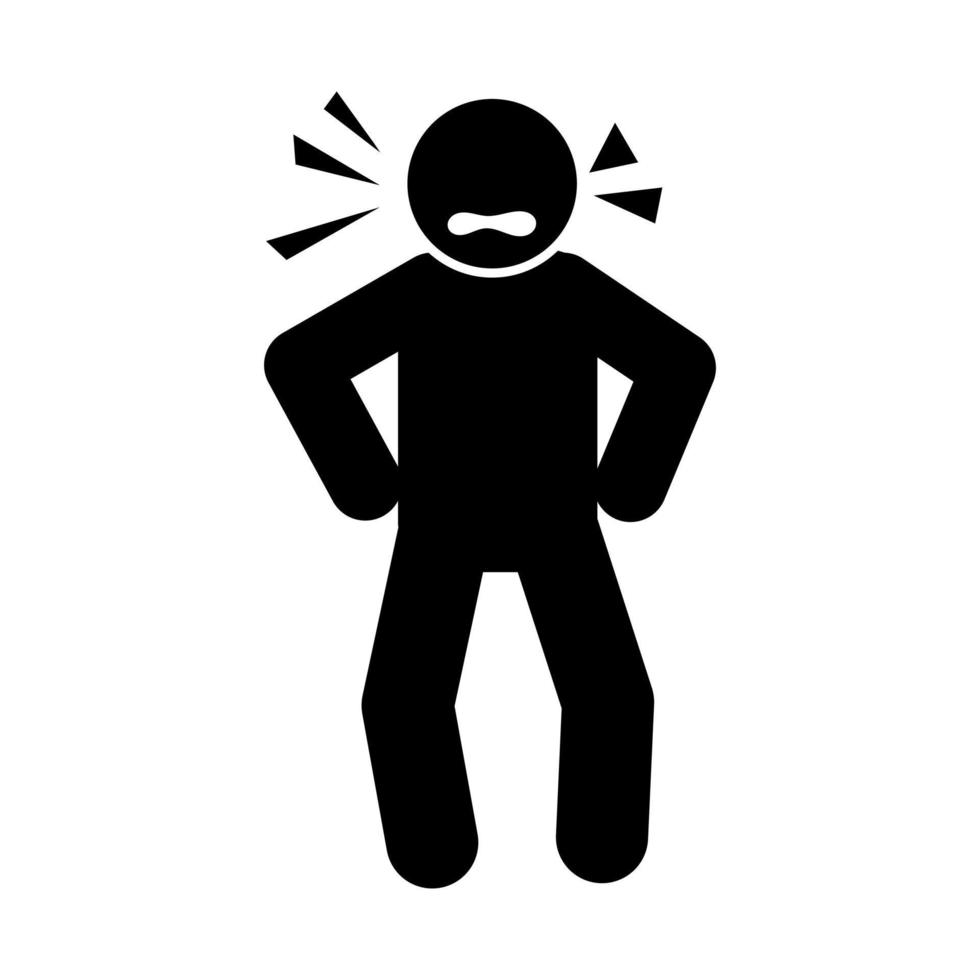 A stick figure pictogram depicting an angry person can be a simple and effective way to convey emotions in visual communication. vector