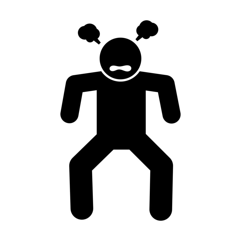 A stick figure pictogram depicting an angry person can be a simple and effective way to convey emotions in visual communication. vector