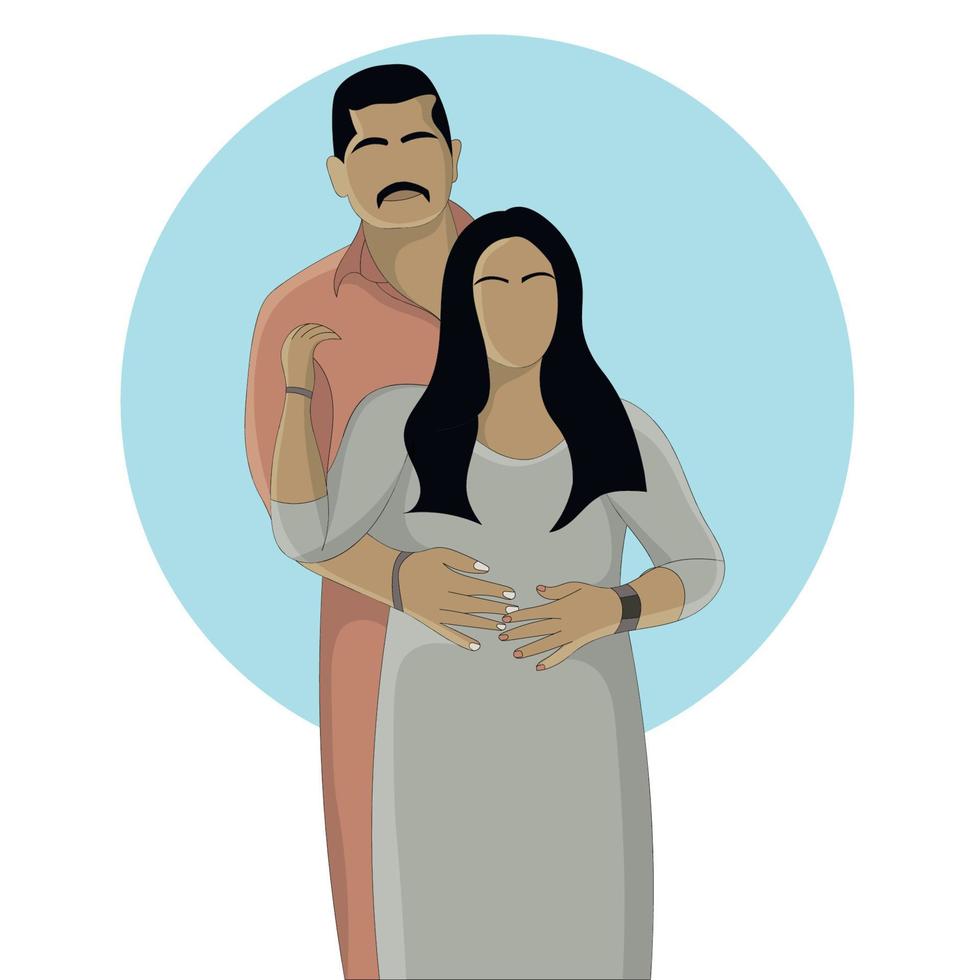 Flat design of hugging couple vector