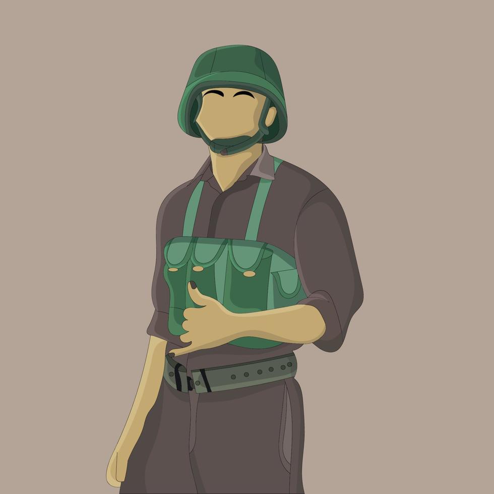 plano diseño de Ejército soldado vector