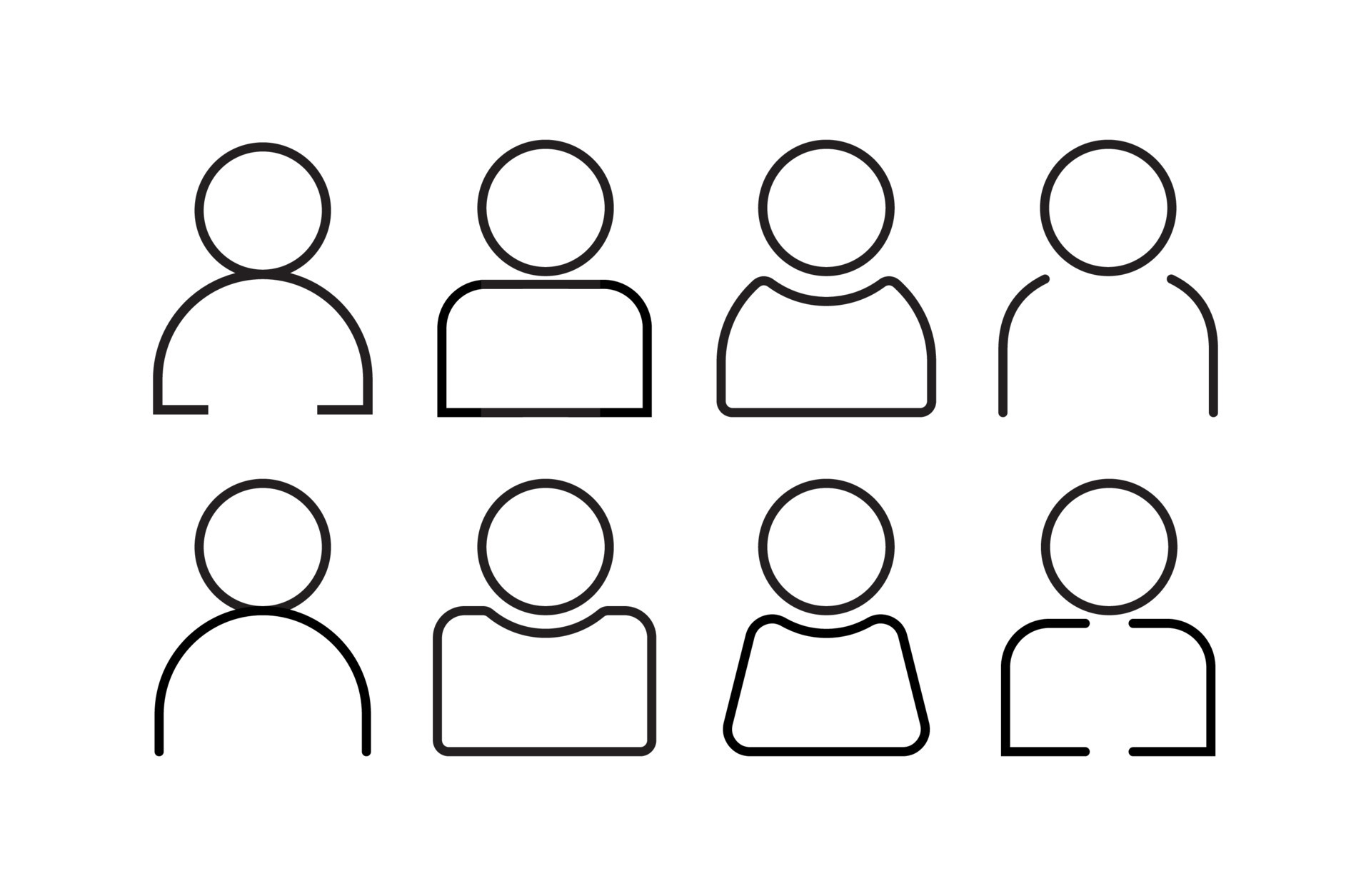 human simple line icon on white background 22419988 Vector Art at Vecteezy
