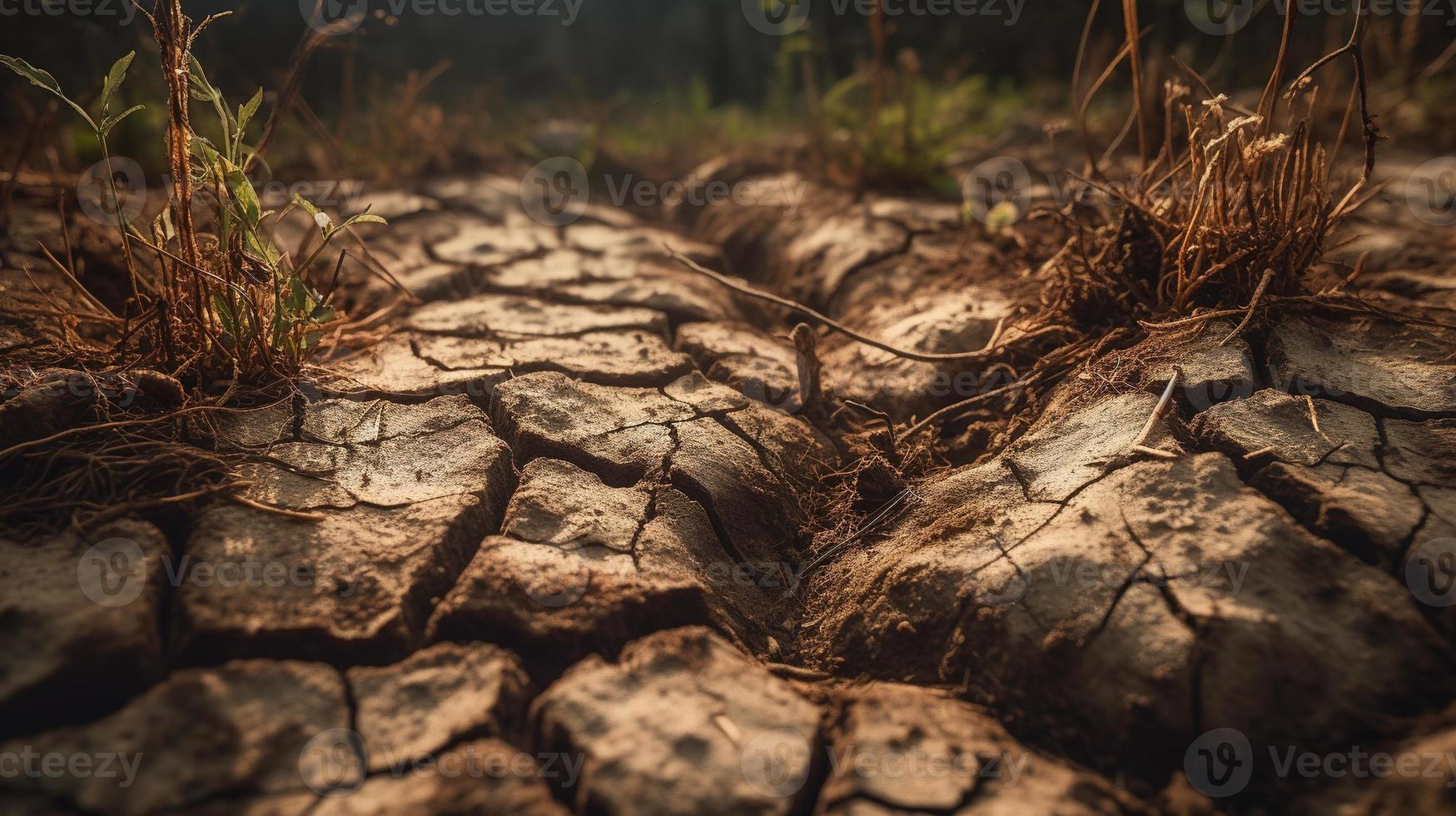 Dry cracked earth background. Global warming and climate change concept photo