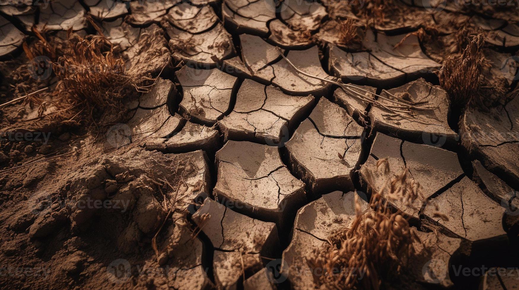 seco agrietado tierra antecedentes. global calentamiento y clima cambio concepto foto