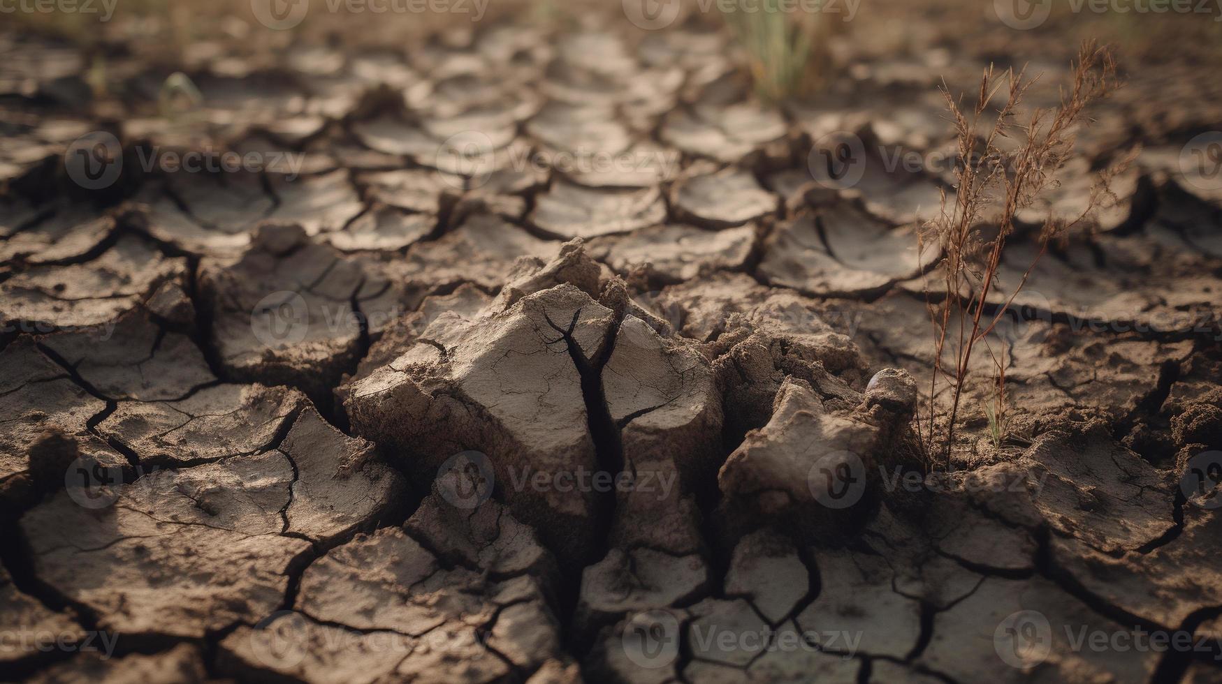 seco agrietado tierra antecedentes. global calentamiento y clima cambio concepto foto