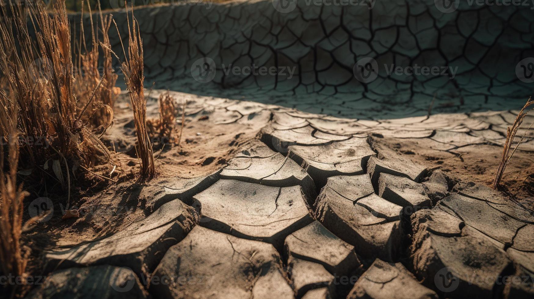 Dry cracked earth background. Global warming and climate change concept photo