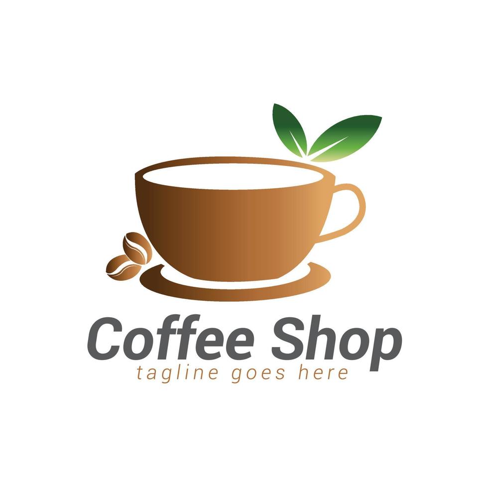 Coffee shop logo template design, Suitable for coffee and tea shop. vector