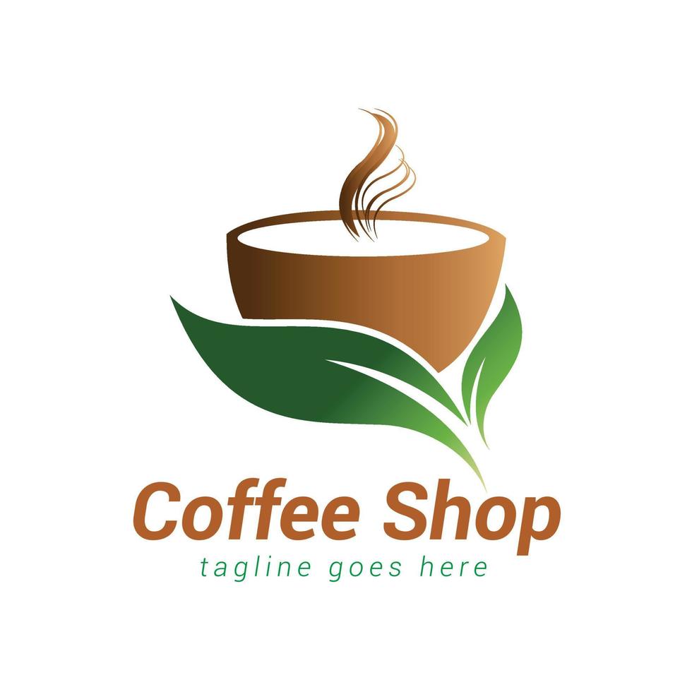 café tienda logo modelo diseño, adecuado para café y té tienda. vector
