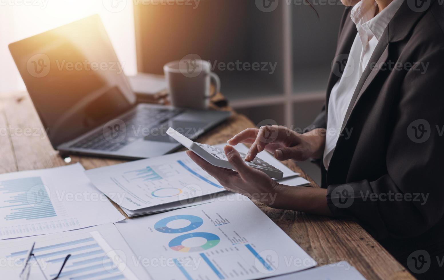 Business Documents, Auditor businesswoman checking searching document legal prepare paperwork or report for analysis TAX time,accountant Documents data contract partner deal in workplace office photo