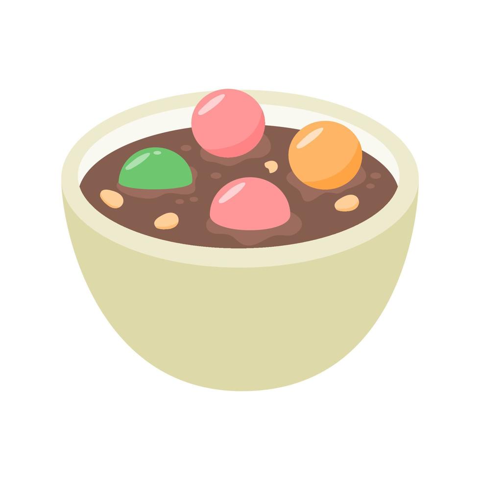 Wedang ronde,Tangyuan or glutinous sweet balls, served in a ginger vector