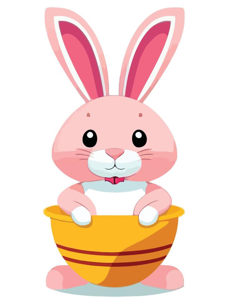 primavera deleitar, adorable Pascua de Resurrección conejito y vistoso huevos vector ilustraciones para niños y adultos a celebrar el estaciones alegría. adobe ilustrador obra de arte