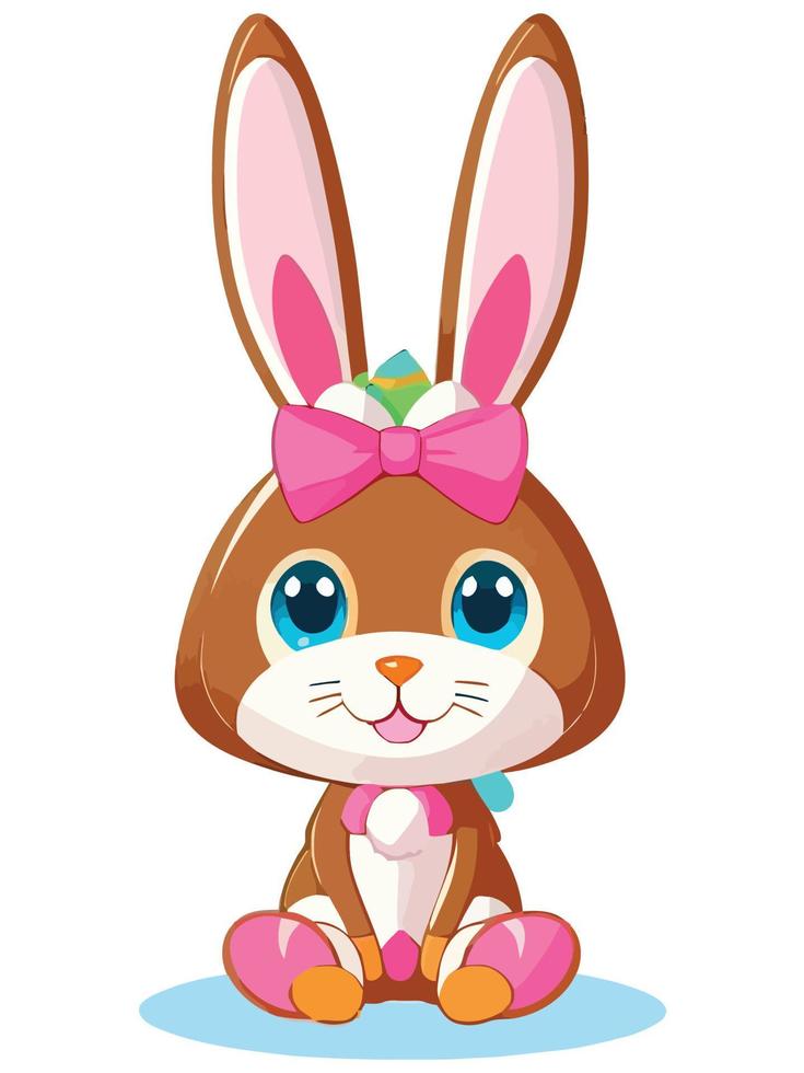 Springtime Delight, Adorable Easter Bunny and Colorful Eggs Vector Illustrations for Kids and Adults to Celebrate the Season's Joy. Adobe Illustrator Artwork