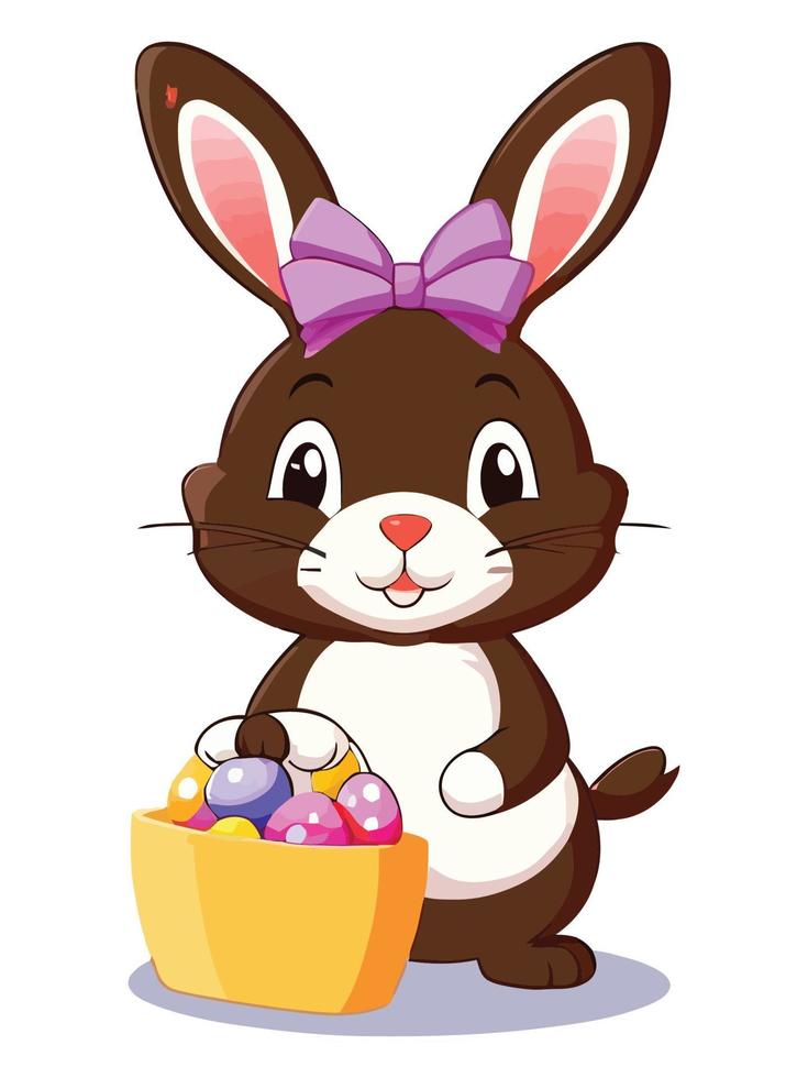 Springtime Delight, Adorable Easter Bunny and Colorful Eggs Vector Illustrations for Kids and Adults to Celebrate the Season's Joy. Adobe Illustrator Artwork