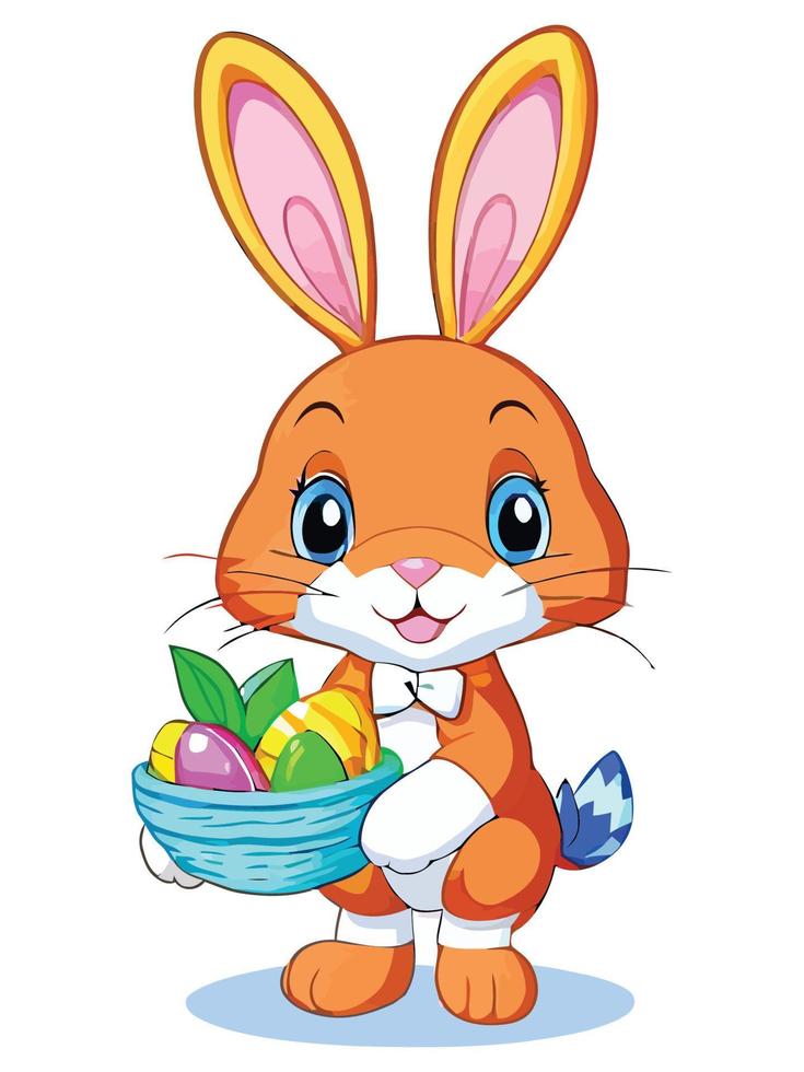 primavera deleitar, adorable Pascua de Resurrección conejito y vistoso huevos vector ilustraciones para niños y adultos a celebrar el estaciones alegría. adobe ilustrador obra de arte