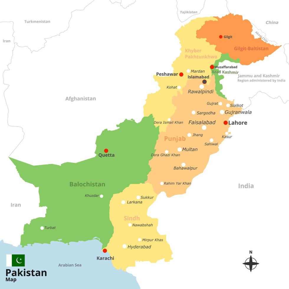 Map of Pakistan vector