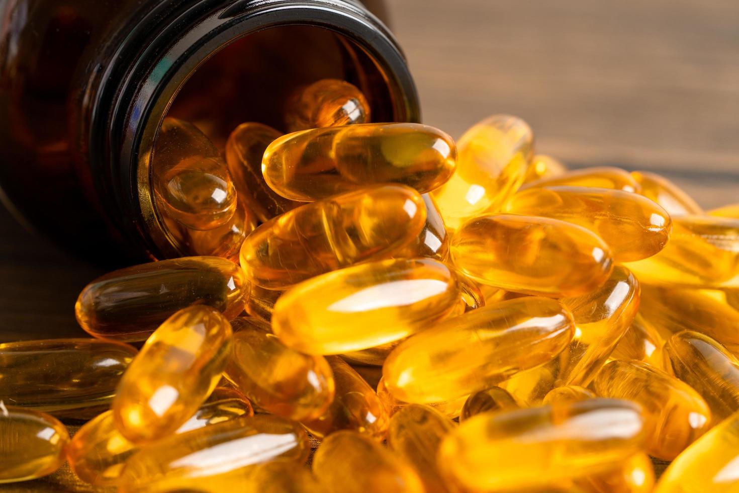 Fish oil Omega 3 capsules vitamin with EPA and DHA isolated on white