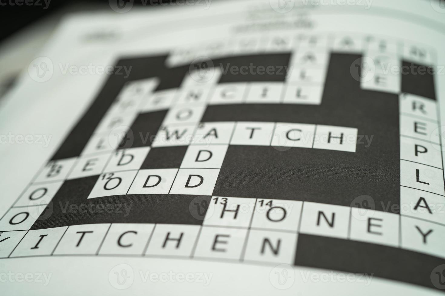 Crossword, Sudoku puzzle game to keep you brain younger for developing Alzheimer disease in senior patient. photo