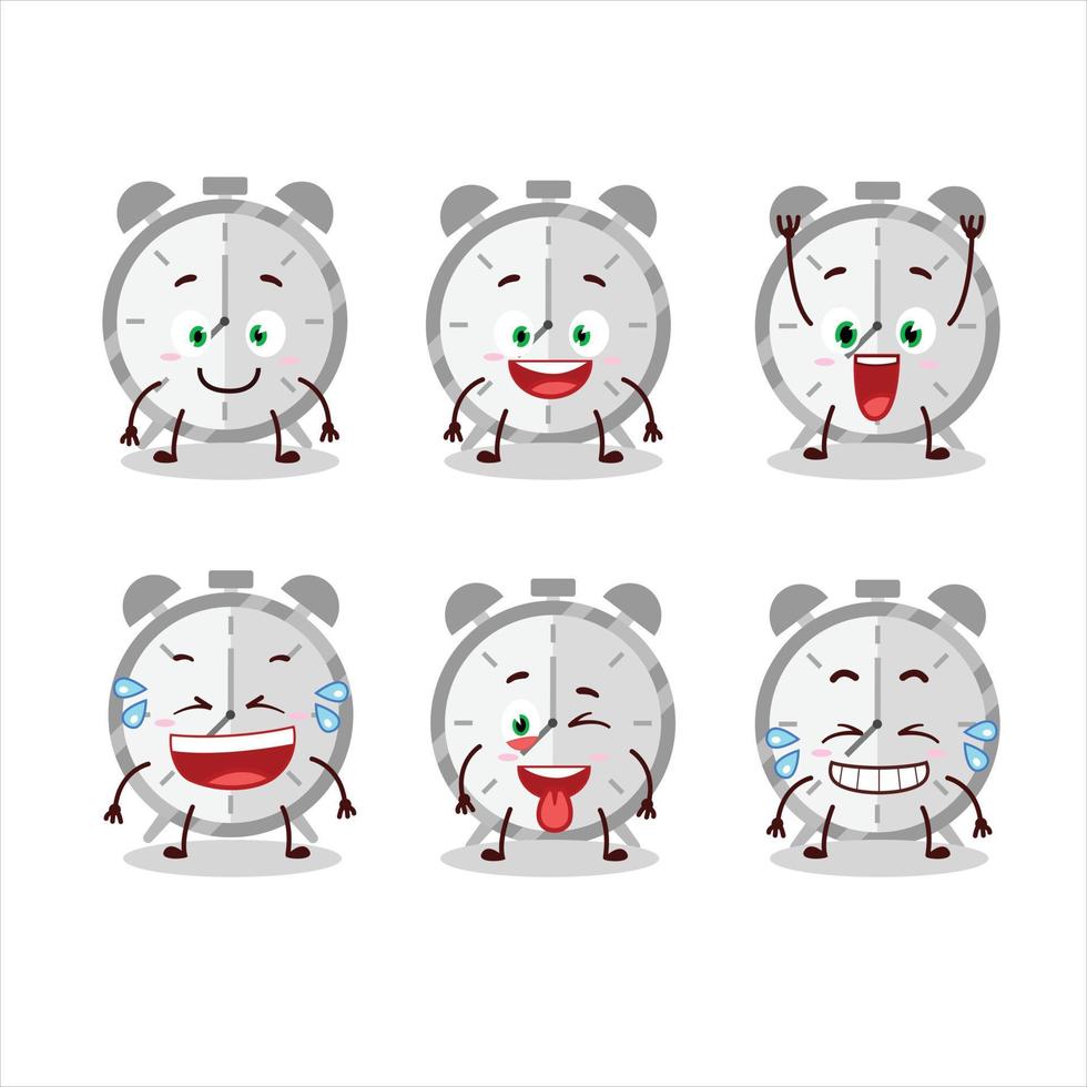 Cartoon character of alarm clock with smile expression vector
