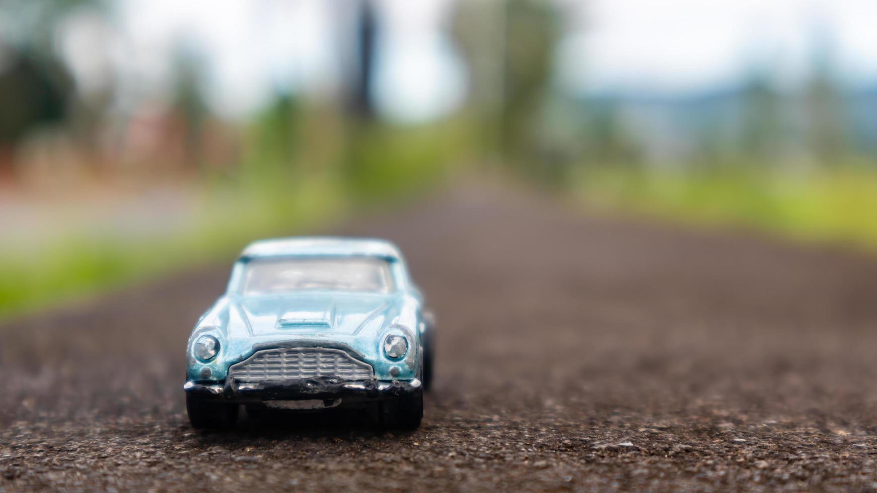 minahasa, Indonesia January 2023, toy car in the rice field photo