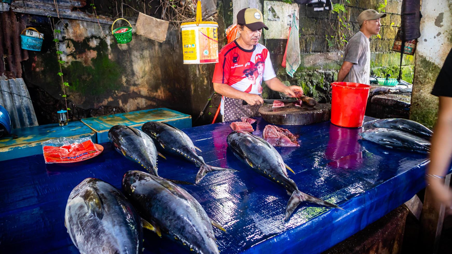 Minahasa, Indonesia  January 2023, raw fish in the Tondano traditional market photo