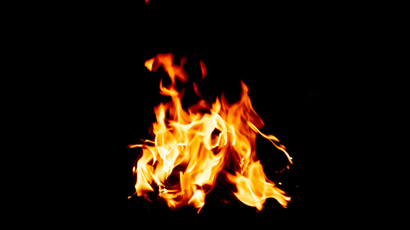 burning fire on a black background photo