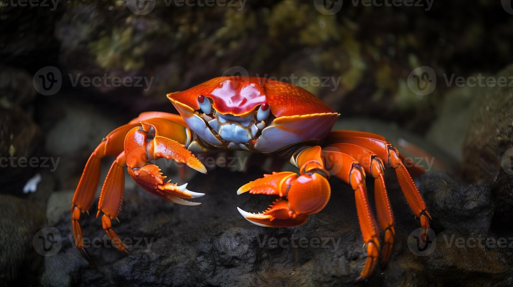 stunning breathtaking vibrant crab in the sea photo