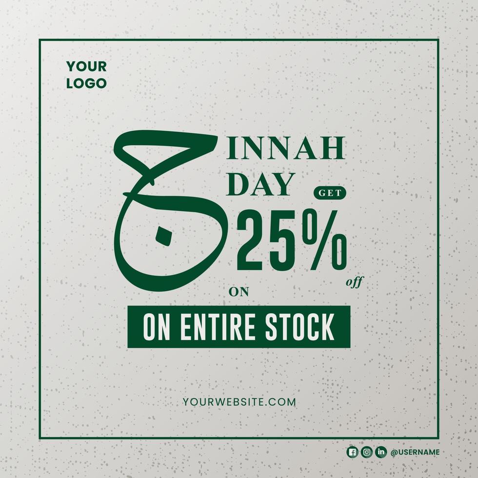 Quaid-e-Azam Day 25th December Celebration Social Media Post Design, tribute to the founder of Pakistan vector