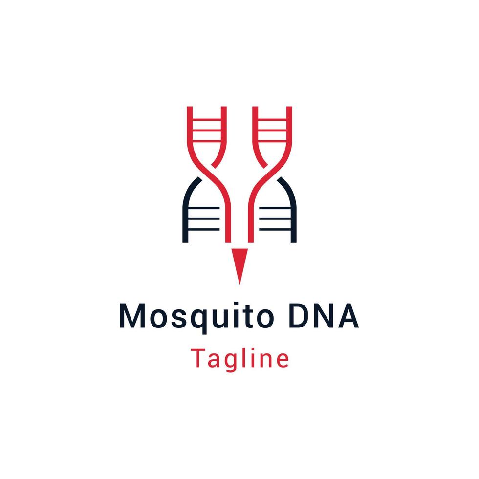 dna mosquito logo for health vector