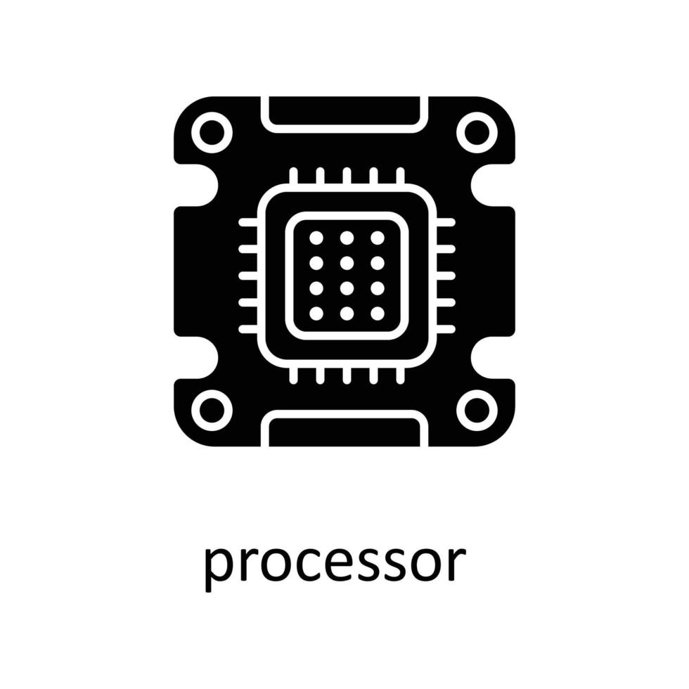 procesador vector sólido iconos sencillo valores ilustración valores