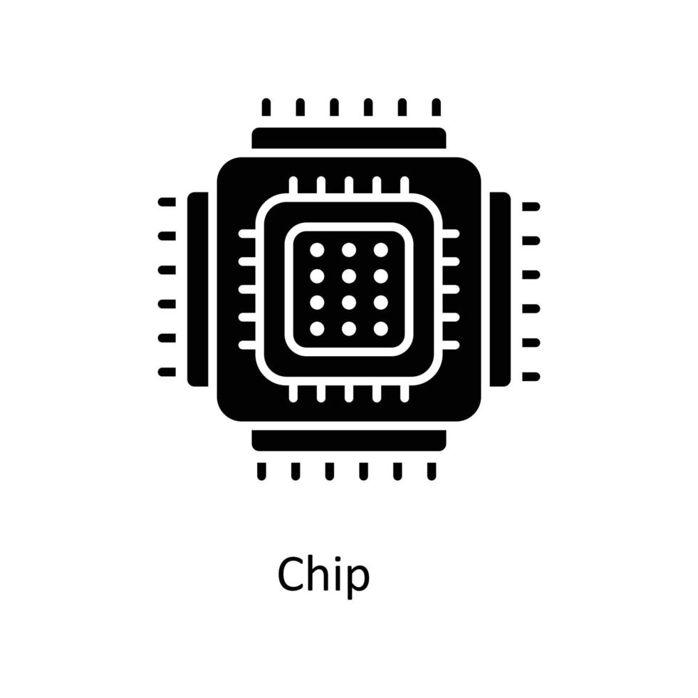chip vector sólido iconos sencillo valores ilustración valores