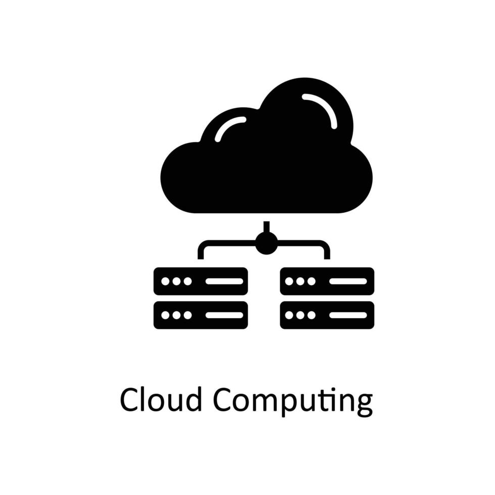 nube informática vector sólido iconos sencillo valores ilustración valores