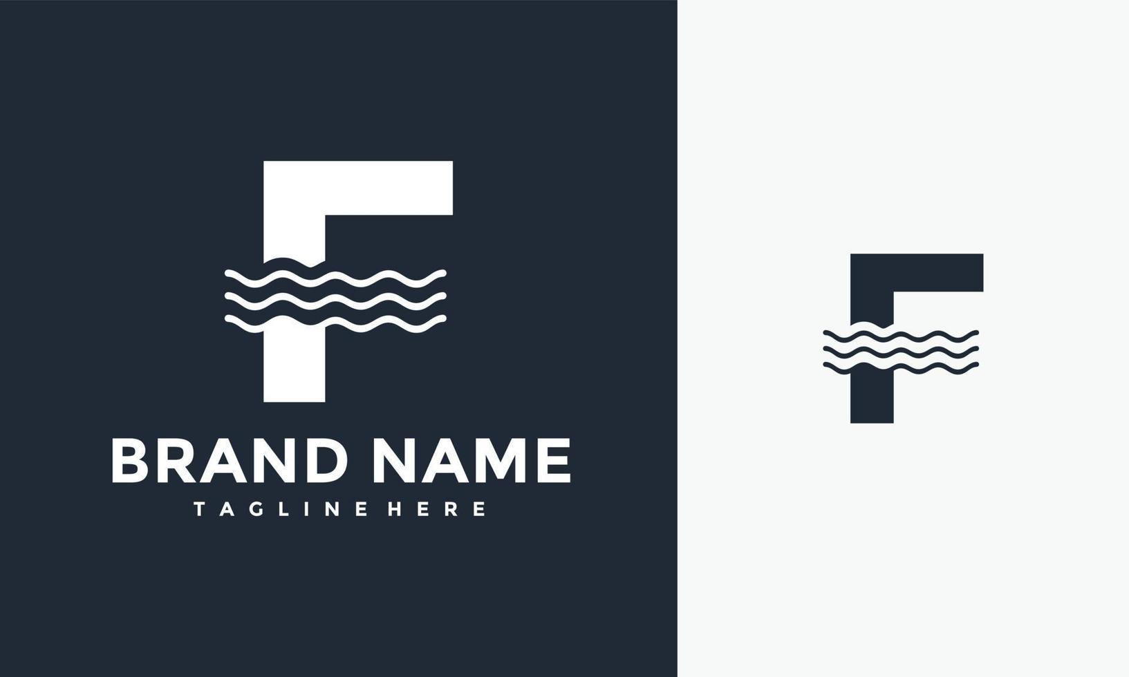 initials F wave logo vector