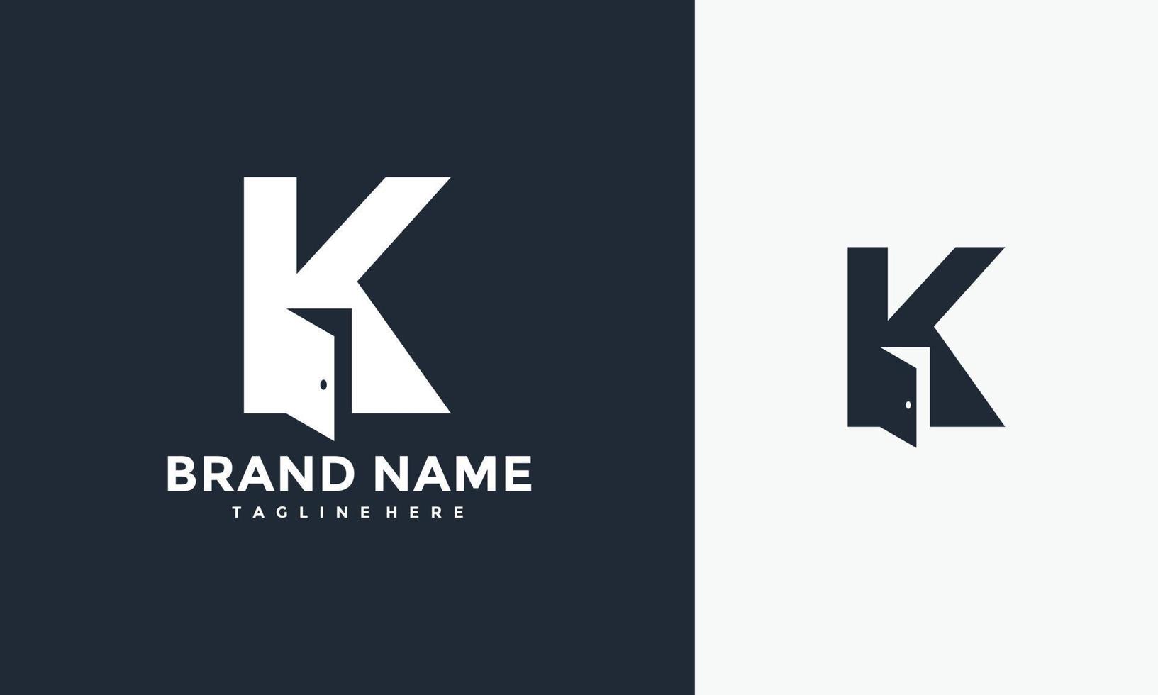 initials K door logo vector