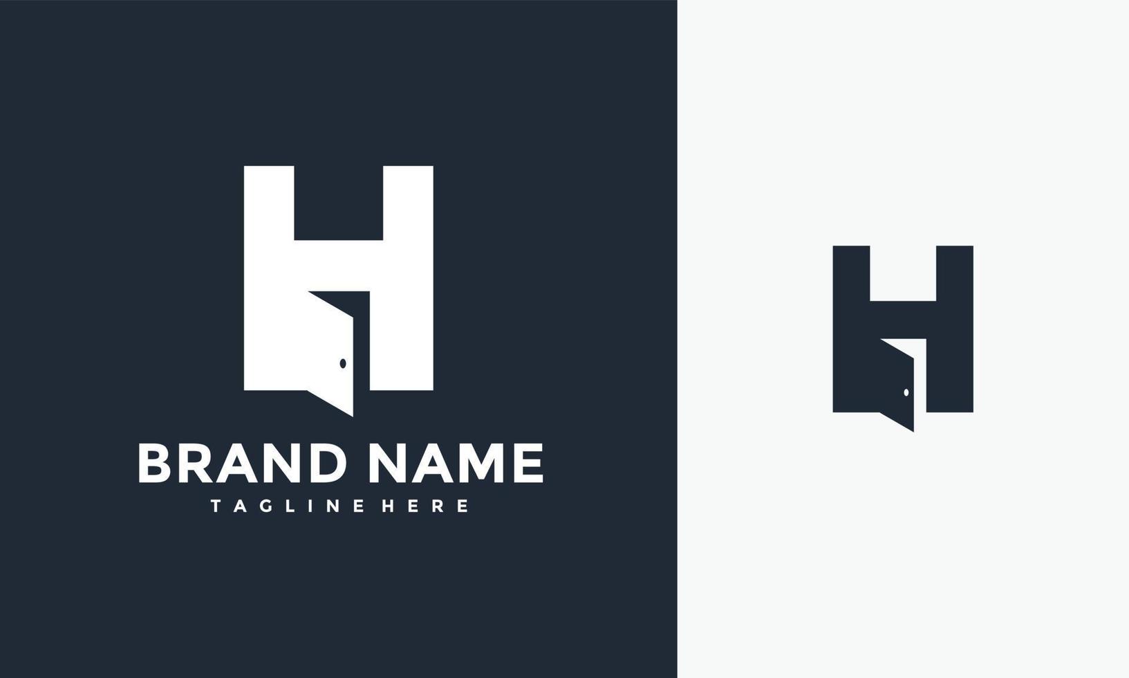 initials H door logo vector