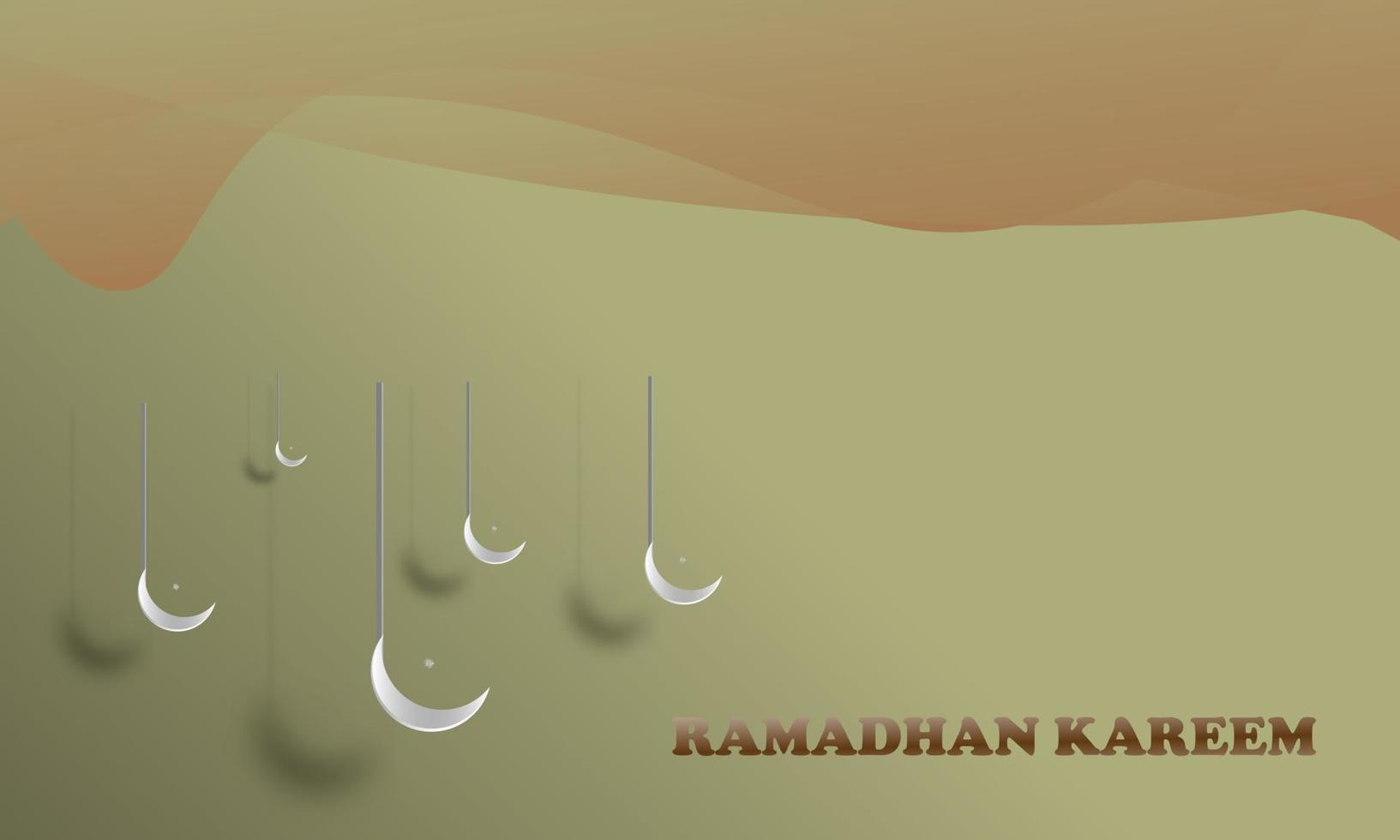 Abstract geometric background ramadan theme with Islamic ornament crescent color cream pastel elegant simple attractive eps 10 vector